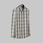 ELETA EKOSE SLİM BEJ GÖMLEK