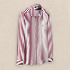 ELETA ÇİZGİLİ BORDO PAMUKLU GÖMLEK