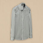 ELETA ÇİZGİLİ GRİ PAMUKLU GÖMLEK