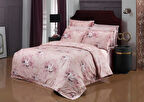 Sarev Freza Saten Nevresim Takımı King Size , .Pembe