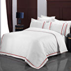 Sarev Odeo Saten Nevresim Takımı King Size , .Beyaz