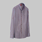 DREW ÇİZGİLİ KAHVERENGİ GÖMLEK