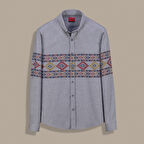 GOIAS UZUN KOL SOHO KOYU GRİ GÖMLEK