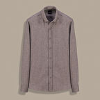 ELETA SLİM KAHVERENGİ GÖMLEK