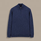 FERMUARLI YARIM BALIKÇI LACİVERT TRİKO