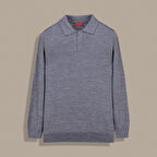 DÜĞMELİ POLO YAKA GRİ TRİKO