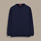 O YAKA LACİVERT TRİKO KAZAK