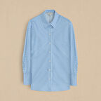 MİRA KADIN ÇİZGİLİ MAVİ GÖMLEK