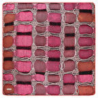 HASIR DESENLİ TWİLL PEMBE İPEK EŞARP