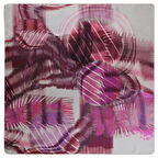 DESENLİ GEOMETRİK TWİLL BORDO İPEK EŞARP