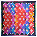 DESENLİ GEOMETRİK LACİVERT TWİLL İPEK EŞARP