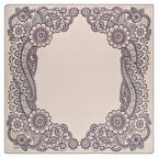 ÇİÇEK DESENLİ VARAKLI PUDRA SATEN İPEK EŞARP