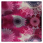 ETNİK DESENLİ PEMBE SATEN İPEK EŞARP