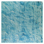 MERMER DESENLİ AÇIK MAVİ SATEN İPEK EŞARP