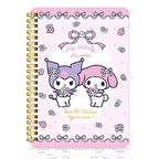 Victoria's Journals Kuromi & My Melody Spiralli Sert Kapak 14x20 96 Yaprak Planlayıcı 524-1897