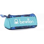 United Colors of Benetton Tek Bölmeli  Mavi Yön Desenli Kalem Çantası 03728