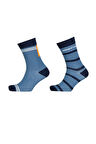 Erkek Bnt 2'li Soket Çorap - Mavi | 39/43