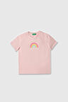 United Colors of Benetton Kız Çocuk T shirt A.Pembe BNT-G21814