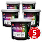 ALKORU 5 Adet 13 KG Kırmızı Likit Membran Renkli Reçine Esaslı Sıvı Su Yalıtım Malzemesi Avantaj Paket