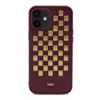 Apple iPhone 12 Kılıf Kajsa Preppie Serisi Spotlight Woven Kapak