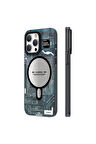 YoungKit iPhone 15 Pro Uyumlu Kılıf Magsafe Şarj Özellikli Youngkit Technology Serisi Kapak Mavi