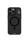 YoungKit iPhone 15 Pro Uyumlu Kılıf Magsafe Şarj Özellikli Standlı Youngkit Hermit Bracket Serisi Kapak Siyah