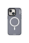YoungKit iPhone 15 Uyumlu Kılıf Magsafe Şarj Özellikli Youngkit Colored Sand Serisi Kapak Siyah