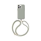 iPhone 15 Pro Max Uyumlu Kılıf Magsafe Şarj Özellikli Soft Yüzey Askı İpli Coehl Creme Kapak Yeşil