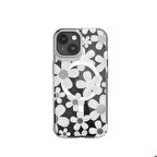 iPhone 15 Uyumlu Kılıf Magsafe Özellikli Çift IMD Baskılı Lisanslı Switcheasy Artist-M Fleur Gri