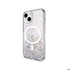 iPhone 14 Uyumlu Kılıf Magsafe Özellikli Simli Şeffaf Lisanslı Switcheasy Starfield-M Şeffaf