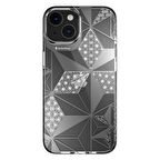 iPhone 14 Uyumlu Kılıf Çift IMD Baskılı Lisanslı Switcheasy Artist Asanoha Kapak Şeffaf