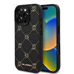iPhone 16 Pro Max Kılıf Karl Lagerfeld Lisanslı Magsafe Özellik PU Deri Karl Heads Desen Klasik Logo