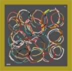 Armine Gri Desenli Sura İpek Eşarp 8902-51