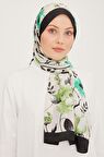 Armine Trend Siyah-Yeşil Çiçek Desen Modal Şal 6316-05