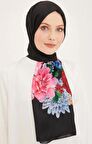 Armine Life Şal 3611-01 Siyah Çiçek Desen