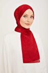 Armine Trend Jan Jan Kırmızı Geometrik Desen Jakar Şal 5-21098
