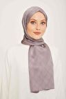 Armine Trend Jan Jan Koyu Gri Monogram Desenli Jakar Şal 6-3019