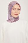 Armine Lila Geçişli Monogram Desen Tivil İpek Eşarp 9104-83