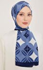 Armine Trend Defne Şal 6347-2-25 Mavi Beyaz