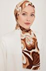 Armine Trend Defne Şal 6348-2-03 Kahverengi Beyaz