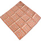 Armine Turuncu Geometrik Desen Tivil İpek Eşarp 9174-05