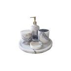 Fulla Mermer Banyo Seti Lila 5 li