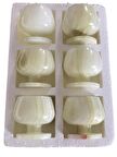 Agenor Mermer Onyx Kadeh Takımı 6 lı 6 cm Beyaz