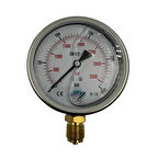 Ø 100 - 0 - 250 BAR 1/2 GLİSERİNLİ ALTTAN ÇIKIŞLI MANOMETRE
