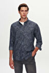 Ds Damat Slim Fit İndigo Baskılı Gömlek 3HC02HD342651