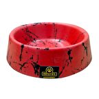 Keypet Mermerit Su Ve Mama Kabı 473 ml (Kırmızı Siyah Çizgili)