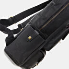 Hakiki Deri Siyah Erkek Sırt Çantası