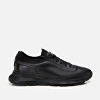 Erkek Deri Siyah Spor Ayakkabı