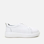 Hakiki Deri Beyaz Kadın Spor Ayakkabı