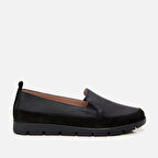Hakiki Deri Siyah Kadın Loafer